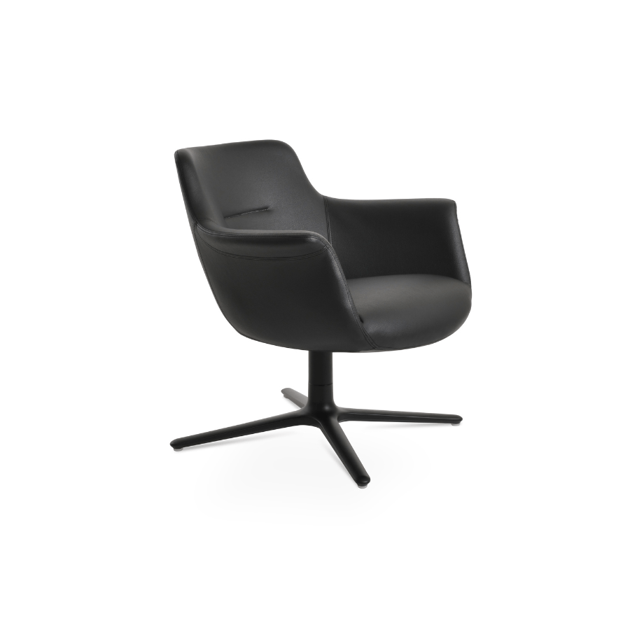 Bottega Black Swivel Accent Chair - Your Bar Stools Canada