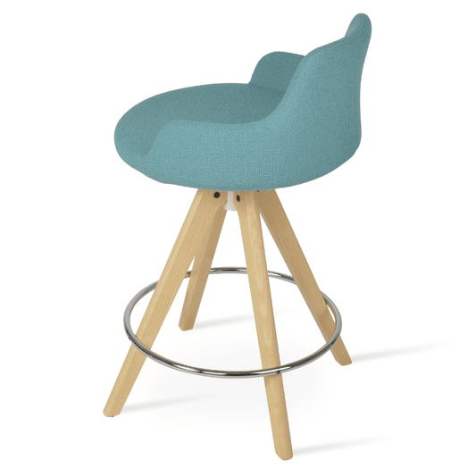 Boucle Bar Stools Dervish Pyramid Swivel - Your Bar Stools Canada