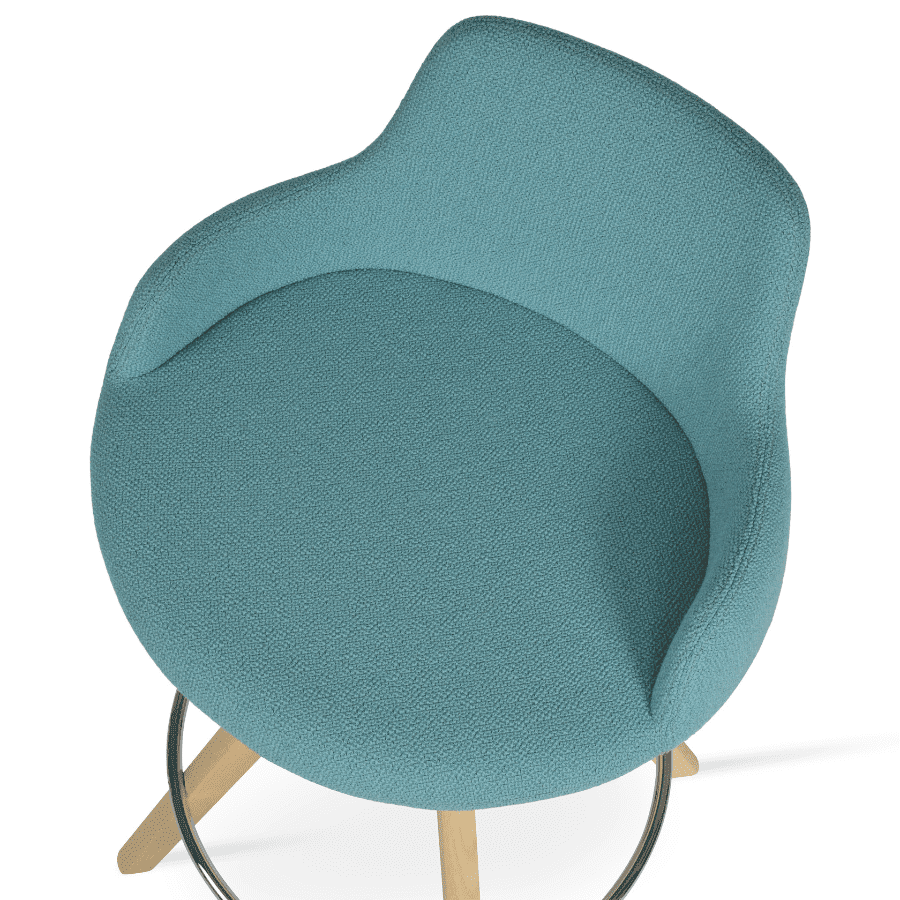 Boucle Bar Stools Dervish Pyramid Swivel - Your Bar Stools Canada