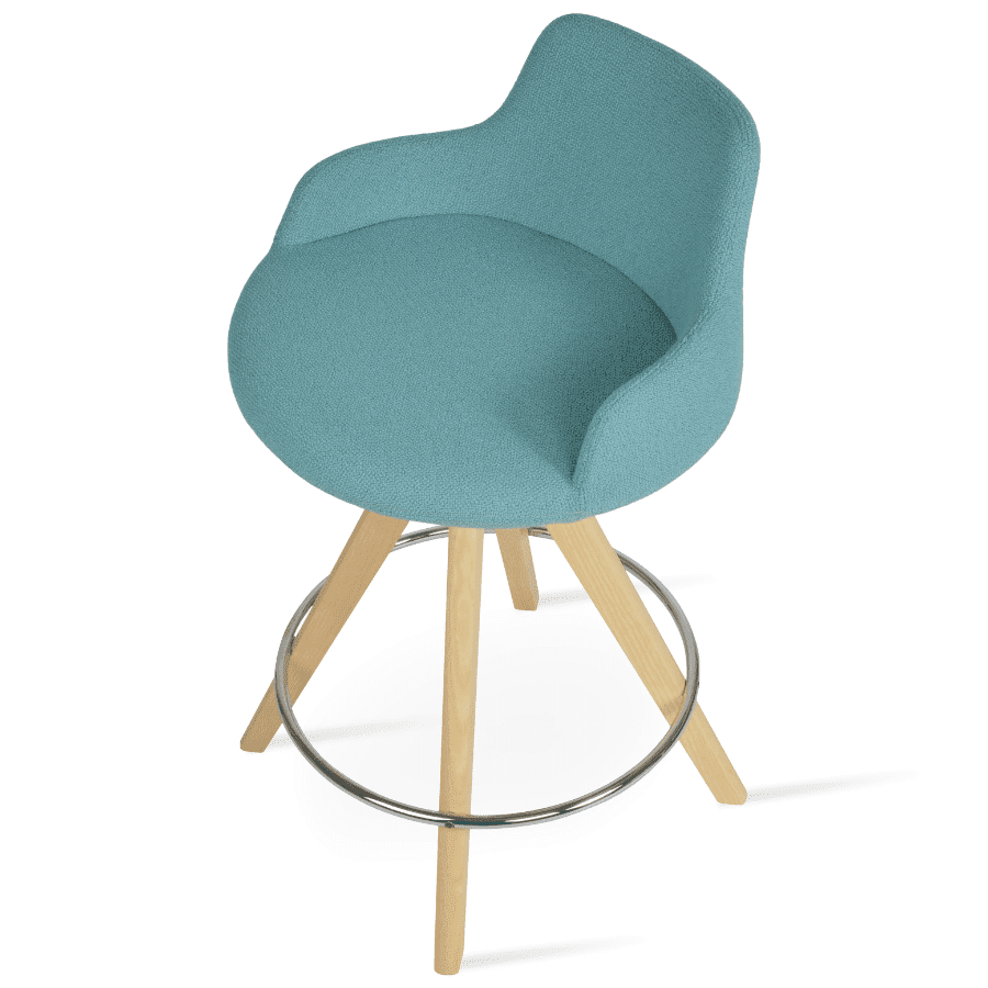 Boucle Bar Stools Dervish Pyramid Swivel - Your Bar Stools Canada