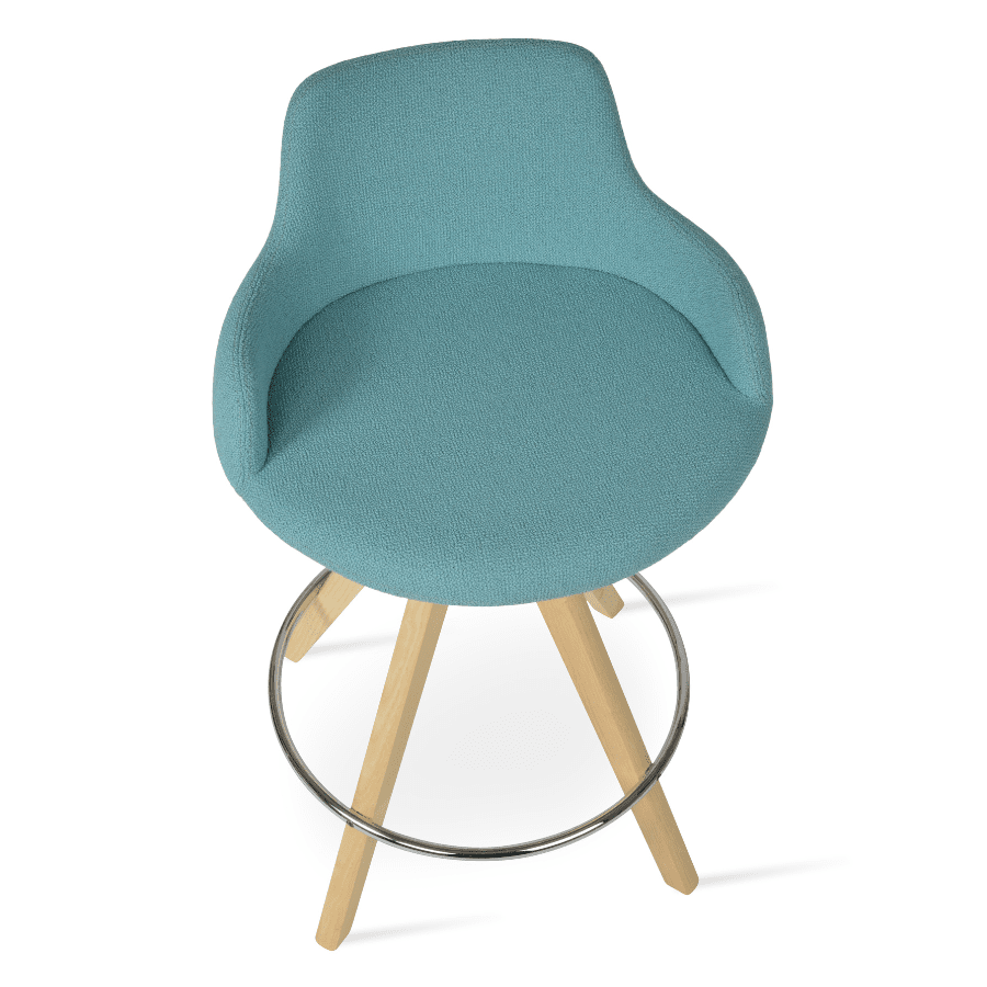 Boucle Bar Stools Dervish Pyramid Swivel - Your Bar Stools Canada