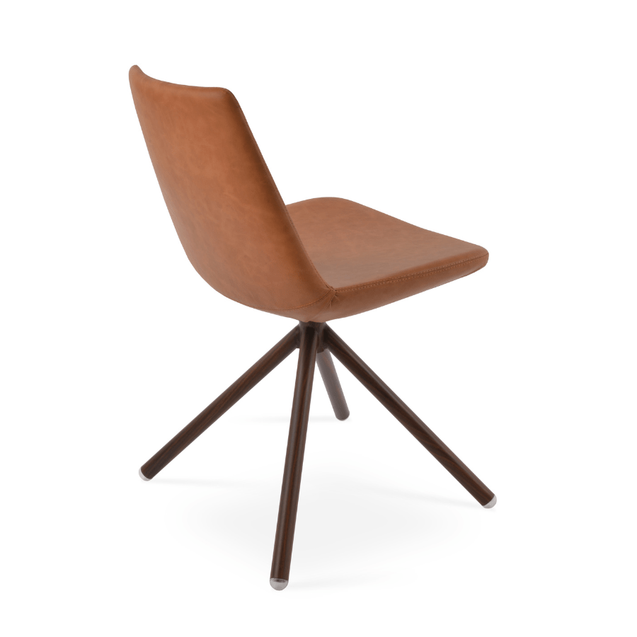 Brown Leather Swivel Chair | Eiffel Caramel - Your Bar Stools Canada