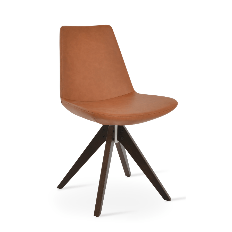 Brown Leather Swivel Chair | Eiffel Caramel - Your Bar Stools Canada