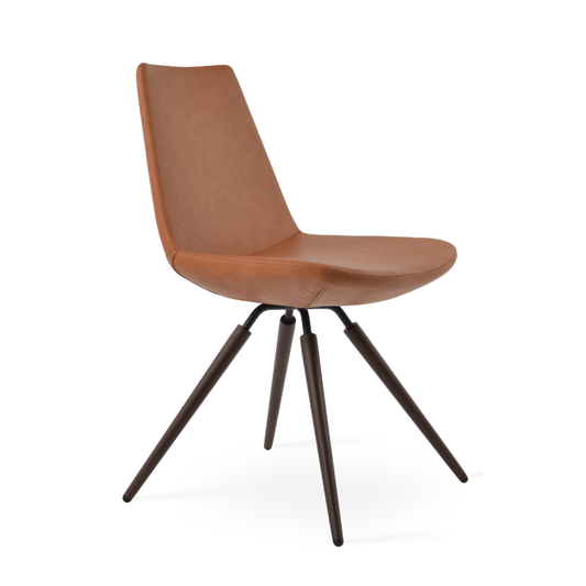 Brown Leather Swivel Chair | Eiffel Tan - Your Bar Stools Canada