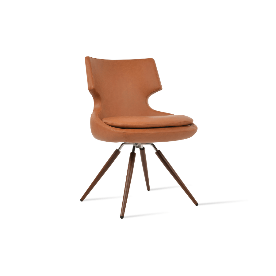 Brown Leather Swivel Chair | Patara Spider - Your Bar Stools Canada