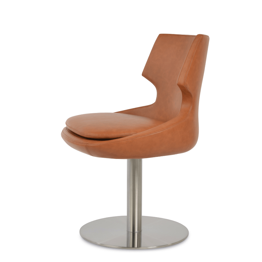 Brown Leather Swivel Chair | Patara Spider - Your Bar Stools Canada