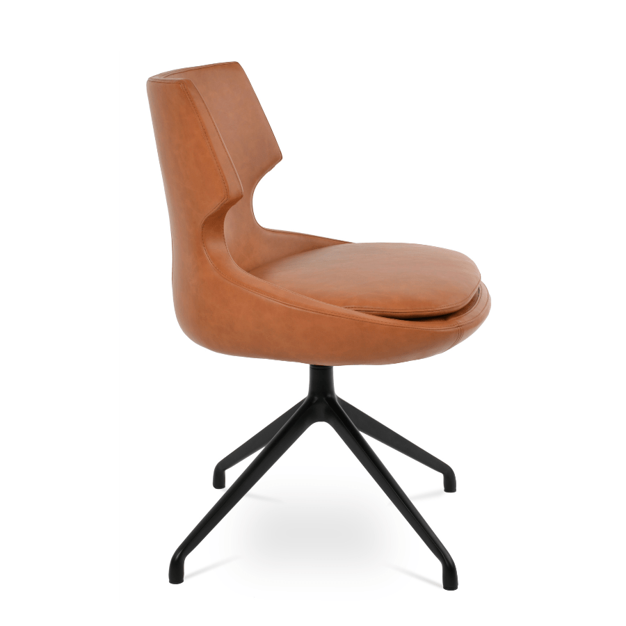 Brown Leather Swivel Chair | Patara Spider - Your Bar Stools Canada