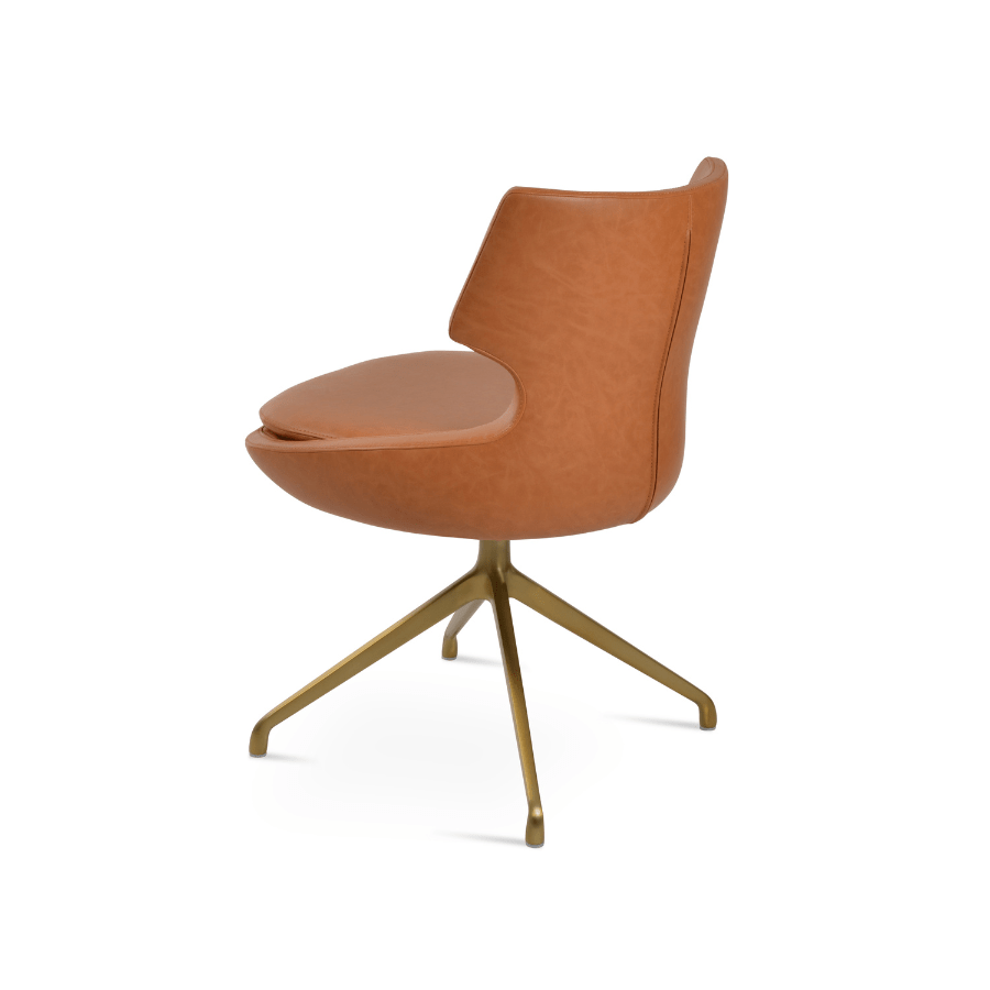 Brown Leather Swivel Chair | Patara Spider - Your Bar Stools Canada