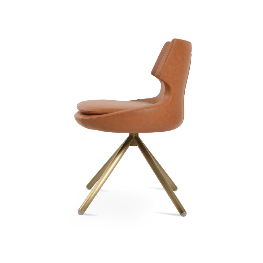 Brown Leather Swivel Chair | Patara Stick - Your Bar Stools Canada