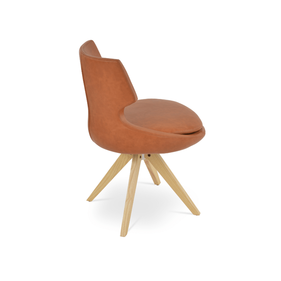 Brown Leather Swivel Chair | Patara Stick - Your Bar Stools Canada