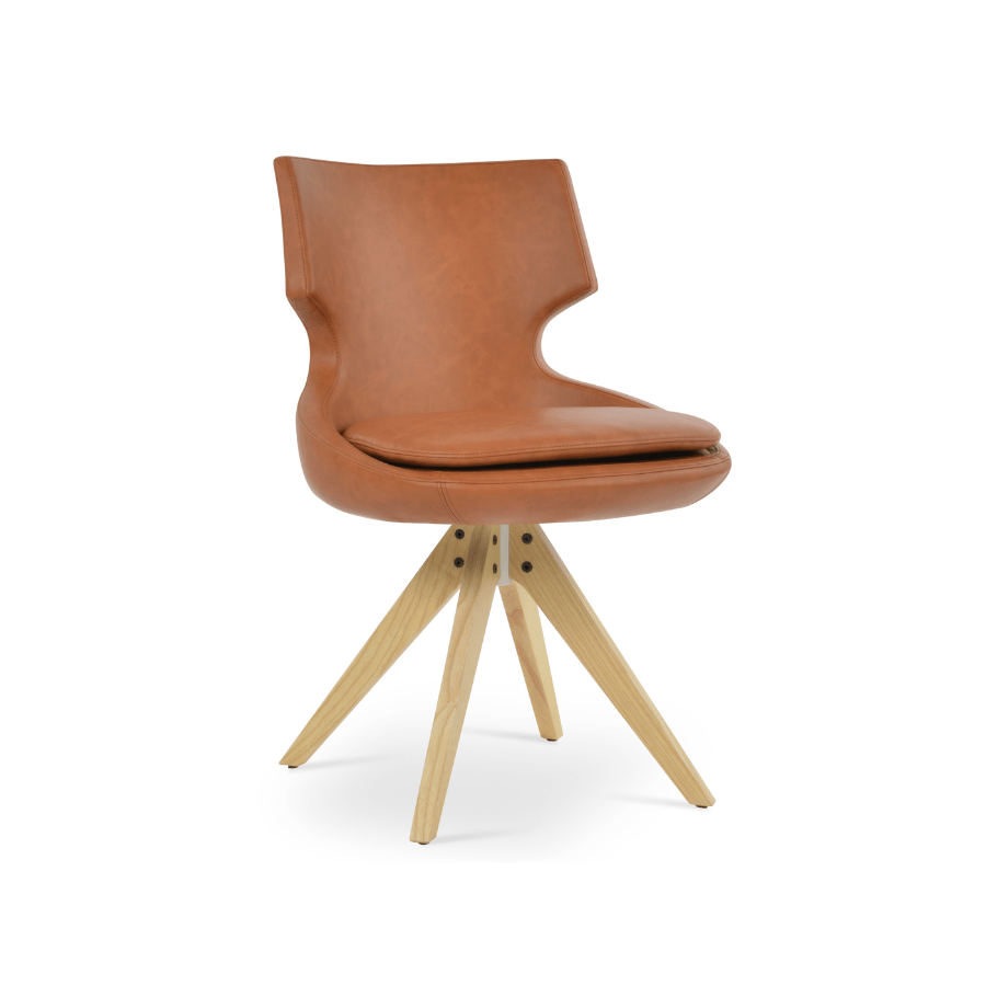 Brown Leather Swivel Chair | Patara Stick - Your Bar Stools Canada