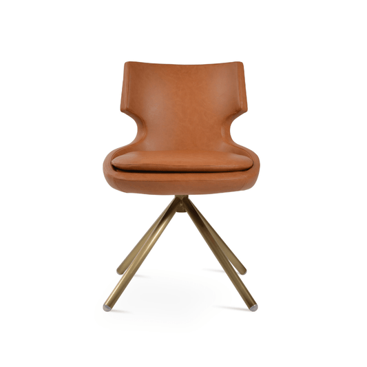 Brown Leather Swivel Chair | Patara Stick - Your Bar Stools Canada