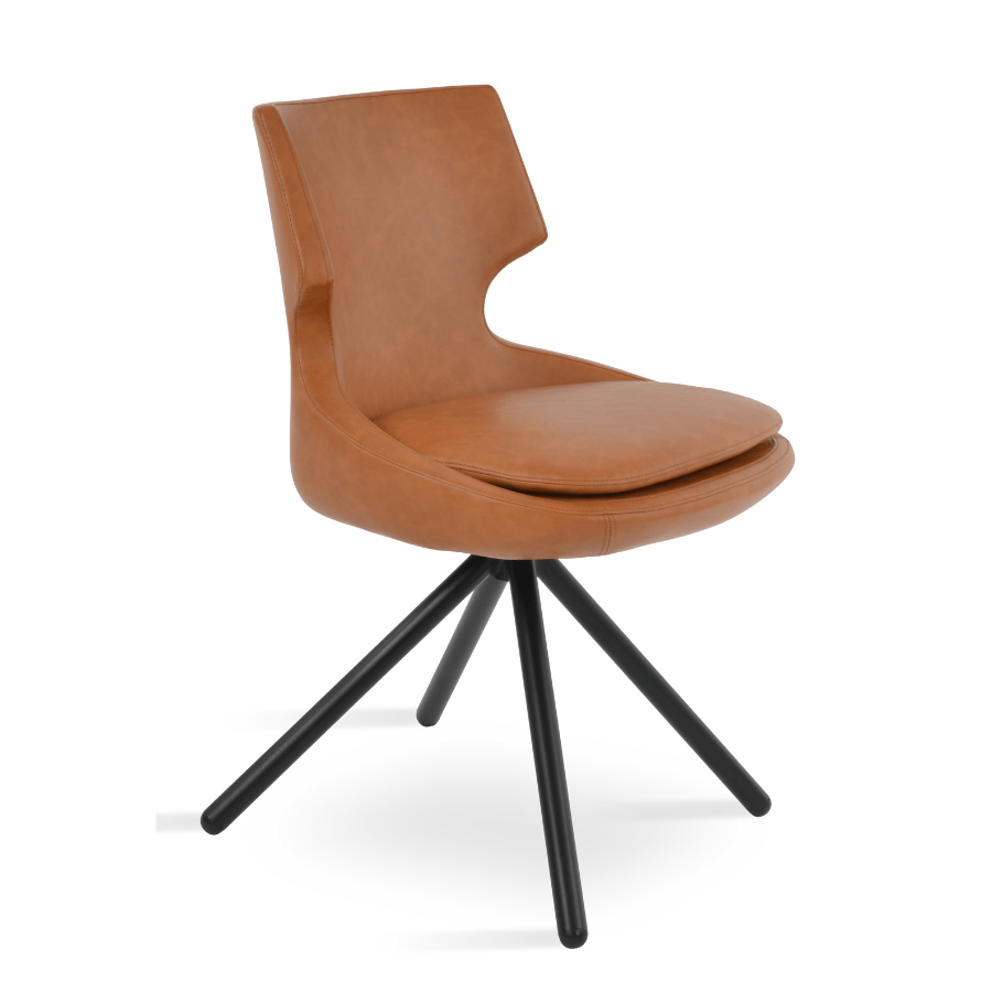 Brown Leather Swivel Chair | Patara Stick - Your Bar Stools Canada