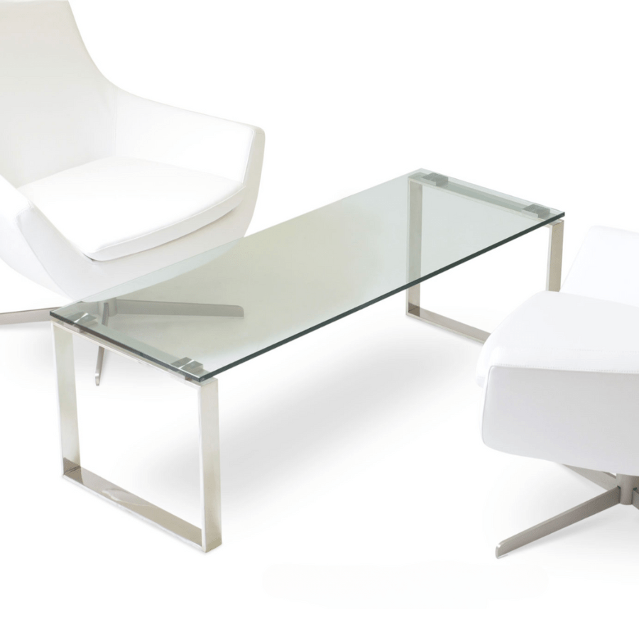 Calvin Square Glass Coffee Table - Your Bar Stools Canada