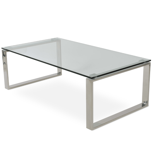 Calvin Square Glass Coffee Table - Your Bar Stools Canada