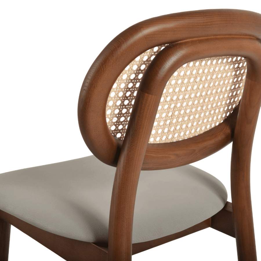 Cane Chair | Trapani Grey in Walnut Finish - Your Bar Stools Canada