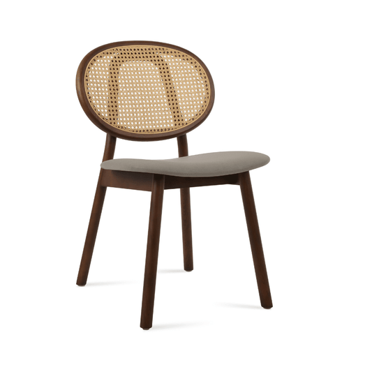 Cane Chair | Trapani Grey in Walnut Finish - Your Bar Stools Canada