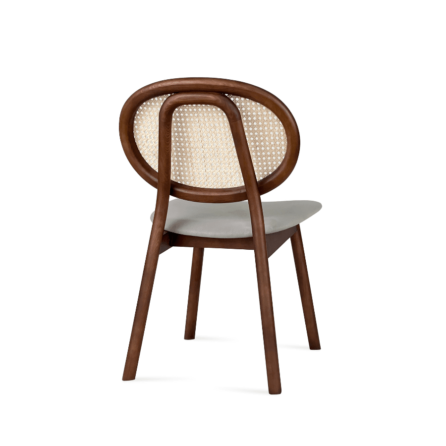 Cane Chair | Trapani Grey in Walnut Finish - Your Bar Stools Canada