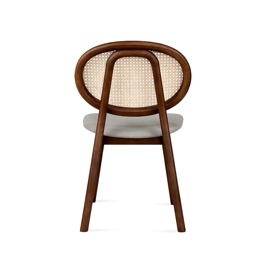Cane Chair | Trapani Grey in Walnut Finish - Your Bar Stools Canada