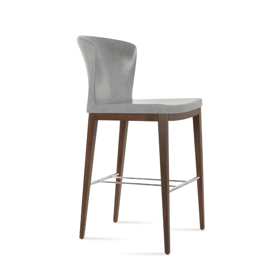 Capri Grey Kitchen Counter Stools with Backs - Your Bar Stools Canada