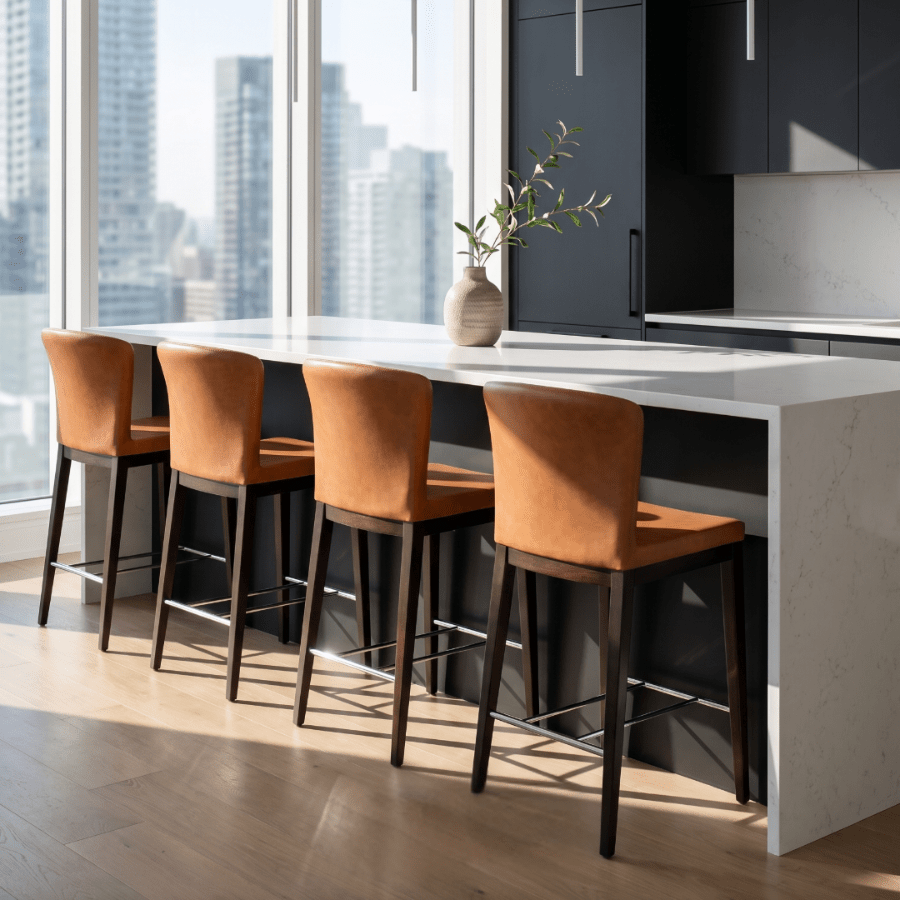 Capri Tan Kitchen Counter Stools with Backs - Your Bar Stools Canada