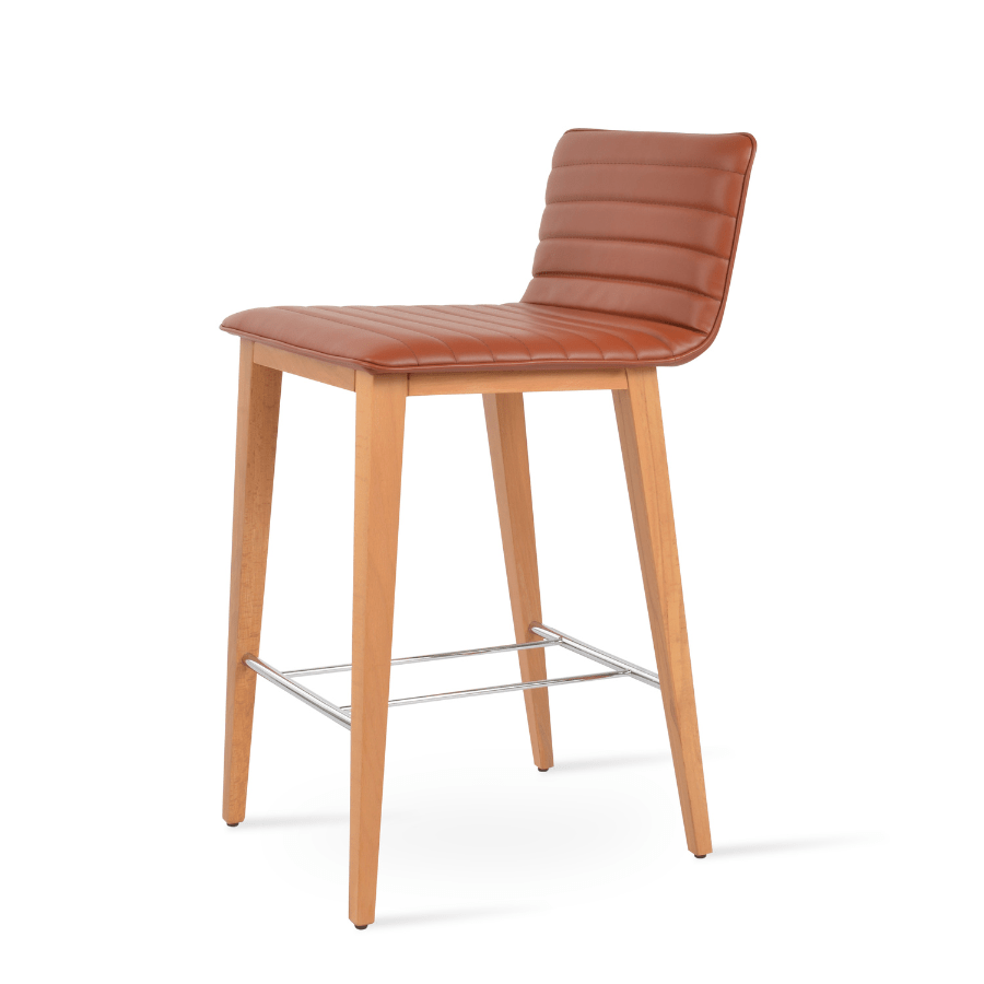 Corona Brown Leather Bar Stools - Your Bar Stools Canada