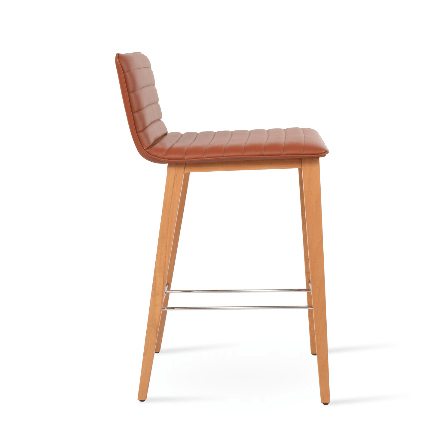 Corona Brown Leather Bar Stools - Your Bar Stools Canada