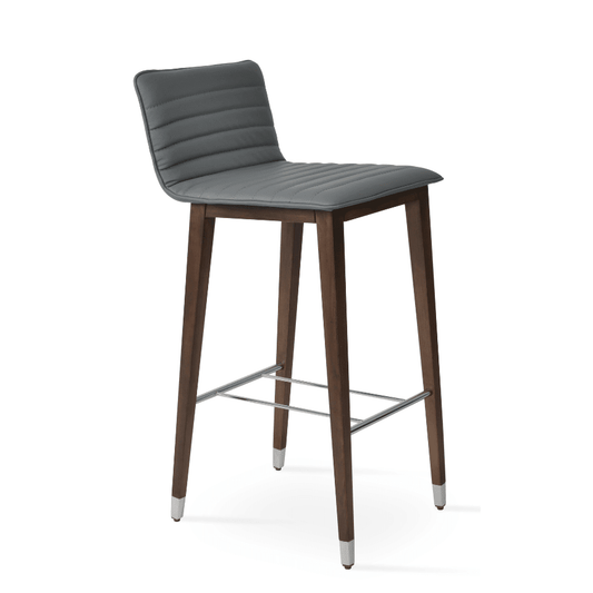 Corona Grey Leather Bar Stools - Your Bar Stools Canada