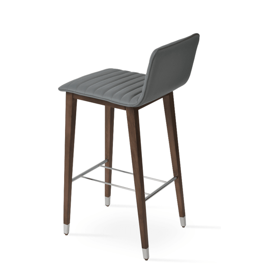 Corona Grey Leather Bar Stools - Your Bar Stools Canada