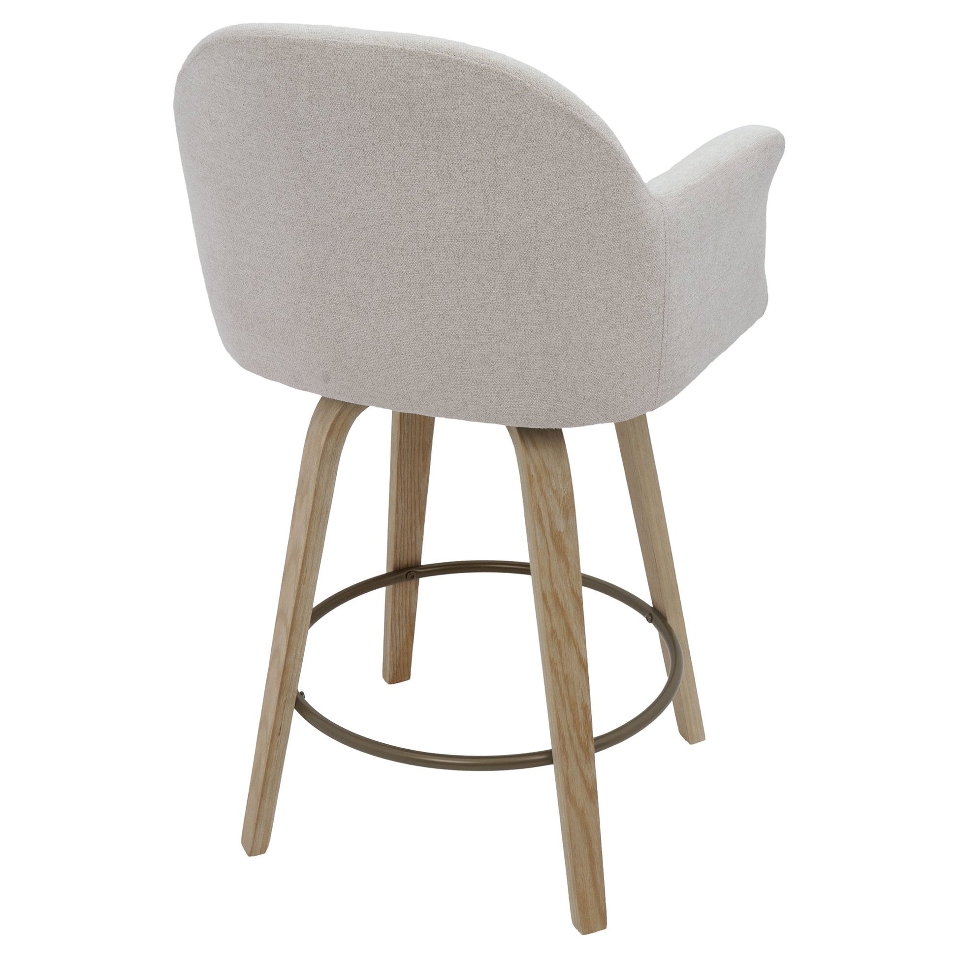 Cream Upholstery Swivel Counter Stool Torra | Set of 2 - Your Bar Stools Canada