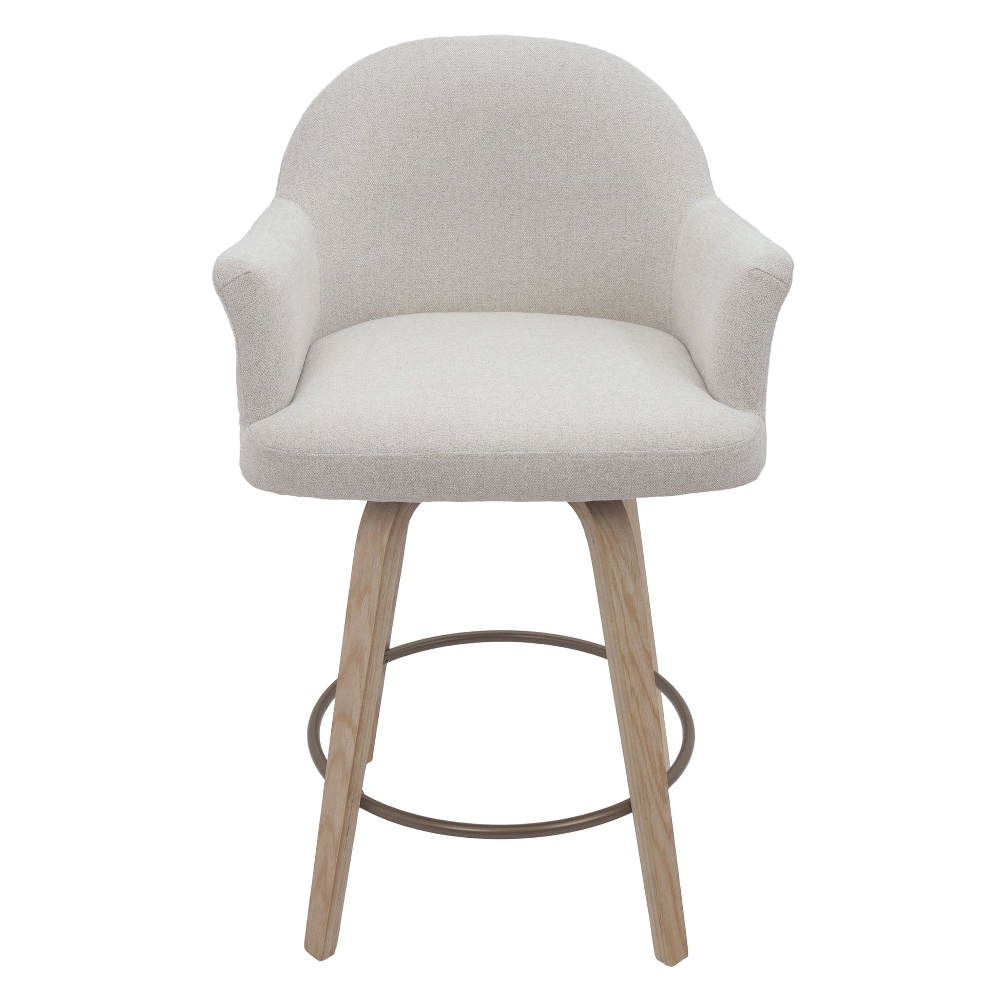 Cream Upholstery Swivel Counter Stool Torra | Set of 2 - Your Bar Stools Canada