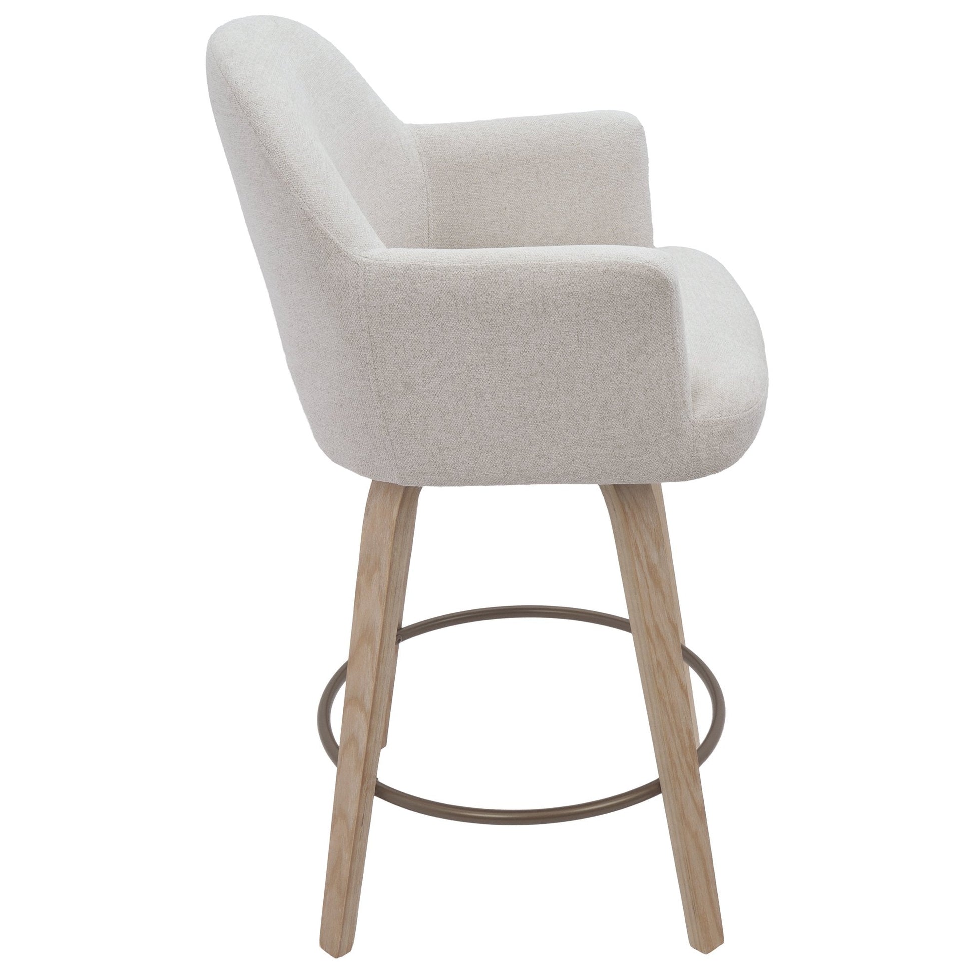 Cream Upholstery Swivel Counter Stool Torra | Set of 2 - Your Bar Stools Canada