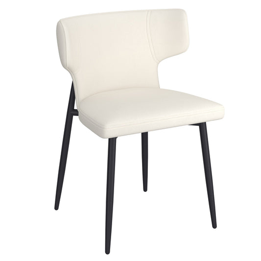 Curvy Back Dining Chairs | Set of 2 | Olis Cream Leather - Your Bar Stools Canada