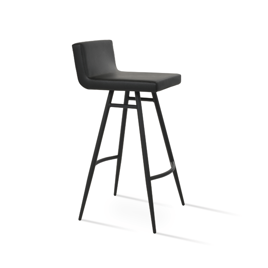 Dallas Black Metal Leather Bar Stools - Your Bar Stools Canada