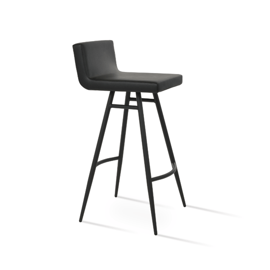 Dallas Black Metal Leather Bar Stools - Your Bar Stools Canada