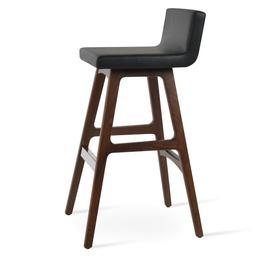 Dallas Black Wood Leather Bar Stools - Your Bar Stools Canada