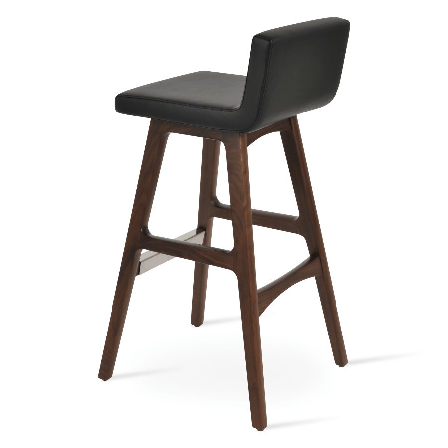 Dallas Black Wood Leather Bar Stools - Your Bar Stools Canada