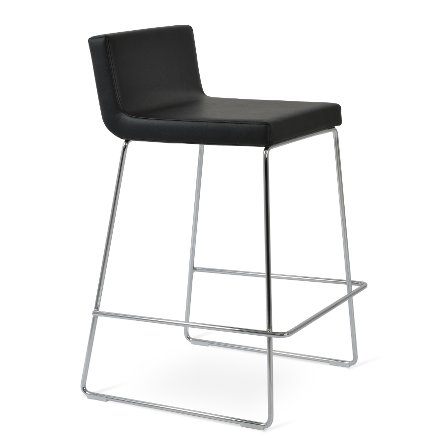 Dallas HB Black Leather Bar Stools - Your Bar Stools Canada