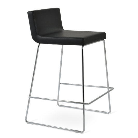 Dallas HB Black Leather Bar Stools - Your Bar Stools Canada