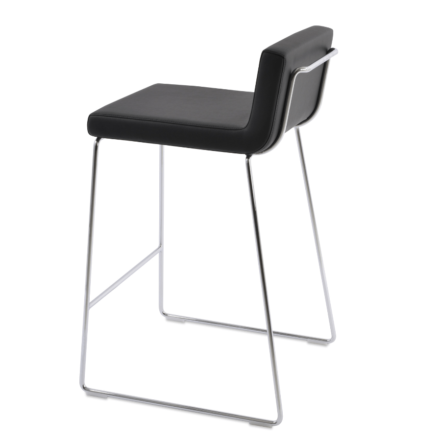 Dallas HB Black Leather Bar Stools - Your Bar Stools Canada