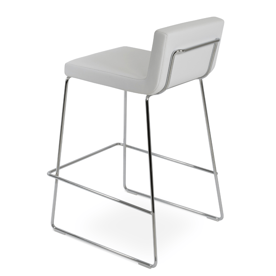 Dallas HB White Leather Bar Stools - Your Bar Stools Canada