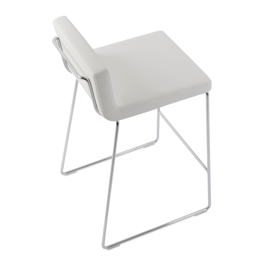 Dallas HB White Leather Bar Stools - Your Bar Stools Canada