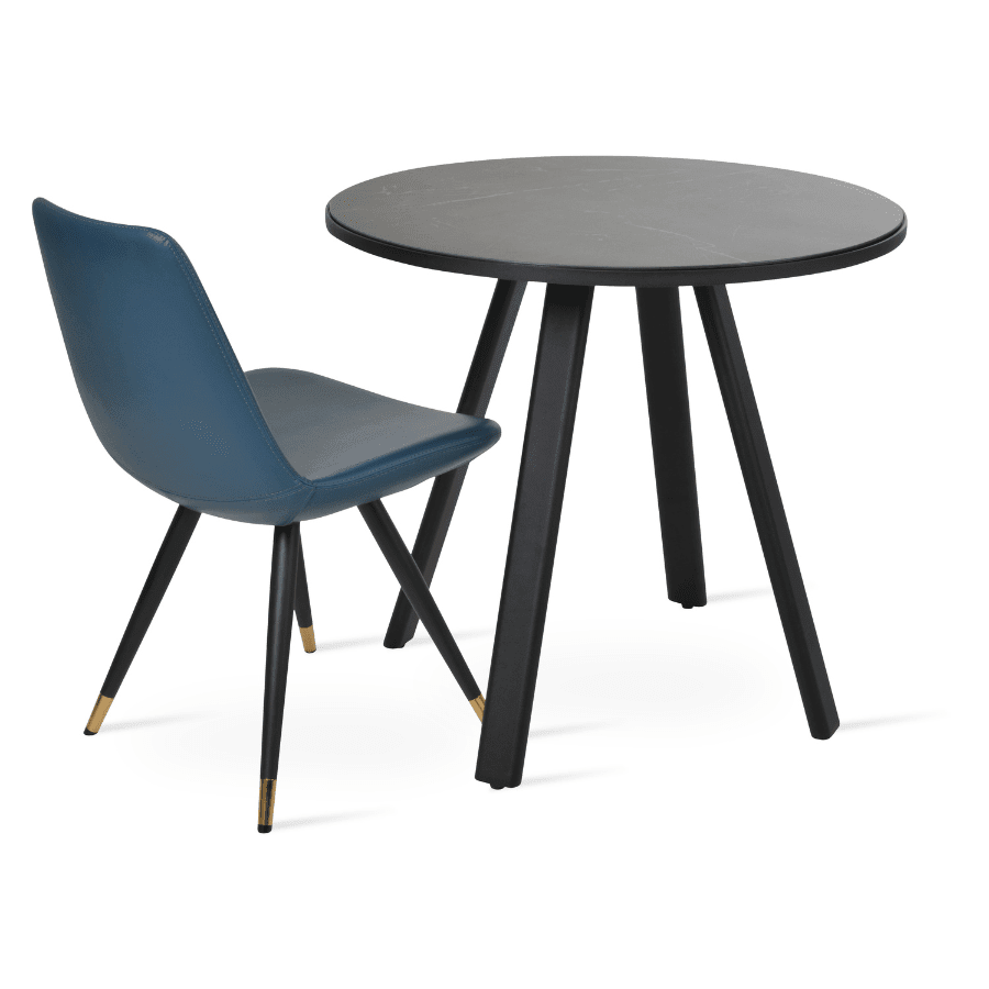 Denver Round Dining Table | Black 32" Ceramic Top - Your Bar Stools Canada