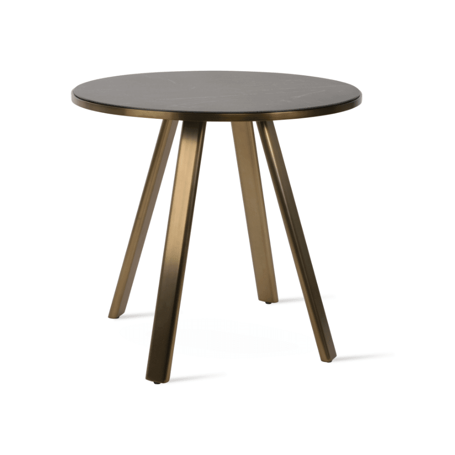 Denver Round Dining Table | Black Top Brass Legs - Your Bar Stools Canada