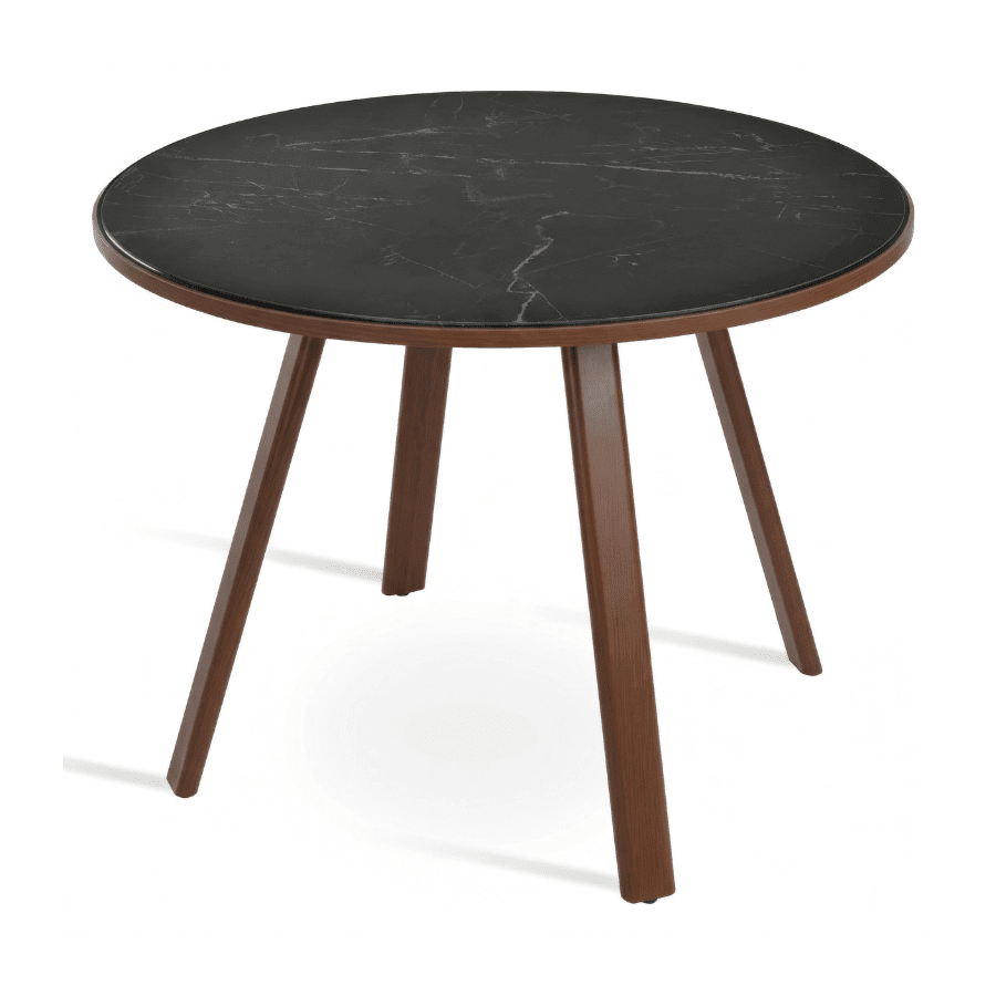 Denver Round Dining Table | Black Top Walnut Legs - Your Bar Stools Canada