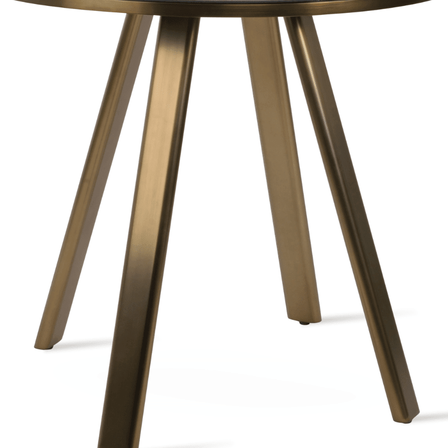 Denver Round Dining Table | Grey Top Brass Legs - Your Bar Stools Canada