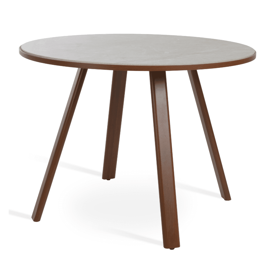 Denver Round Dining Table | Grey Top Walnut Legs - Your Bar Stools Canada