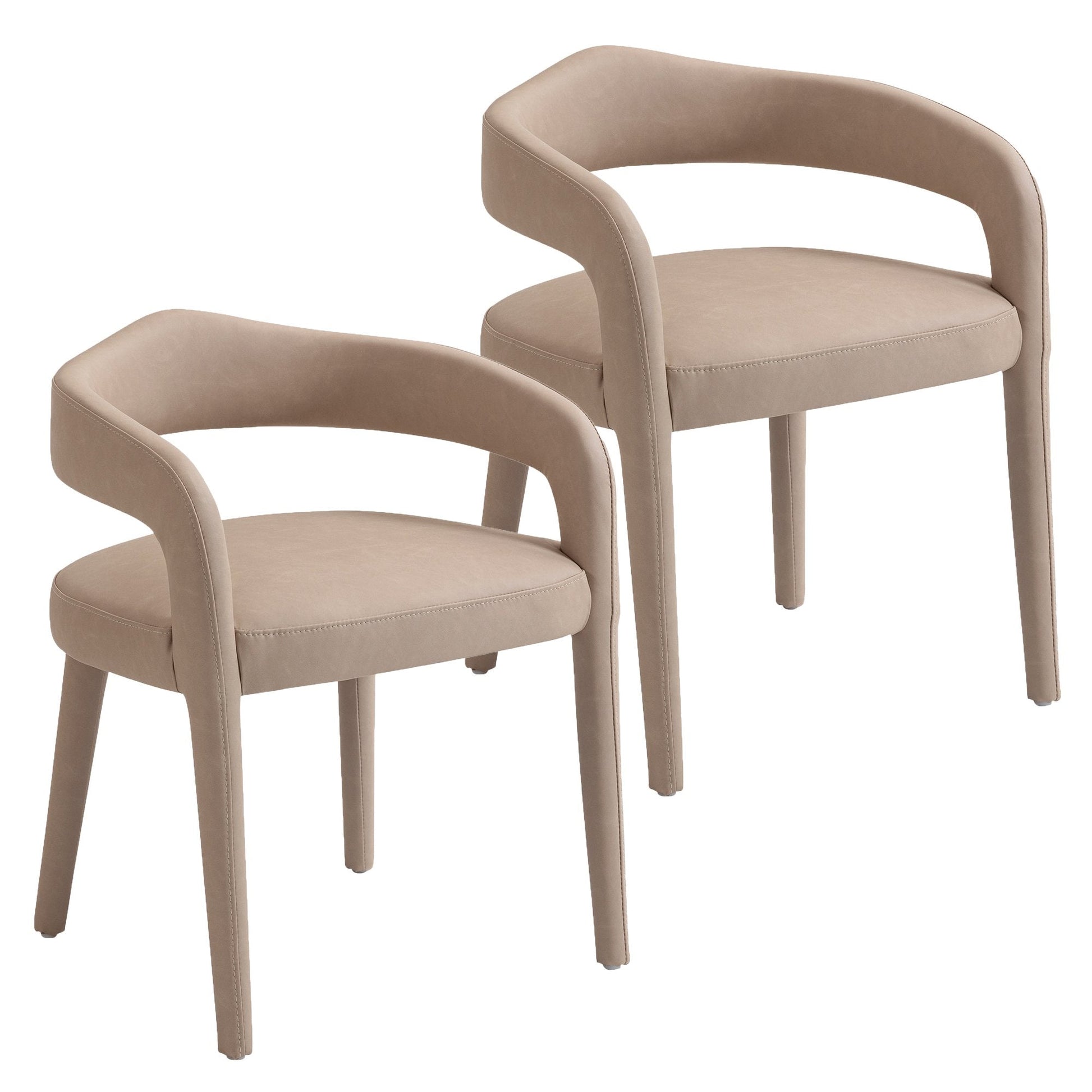 Dining Chairs Set of 2 | Caden Beige Leather - Your Bar Stools Canada