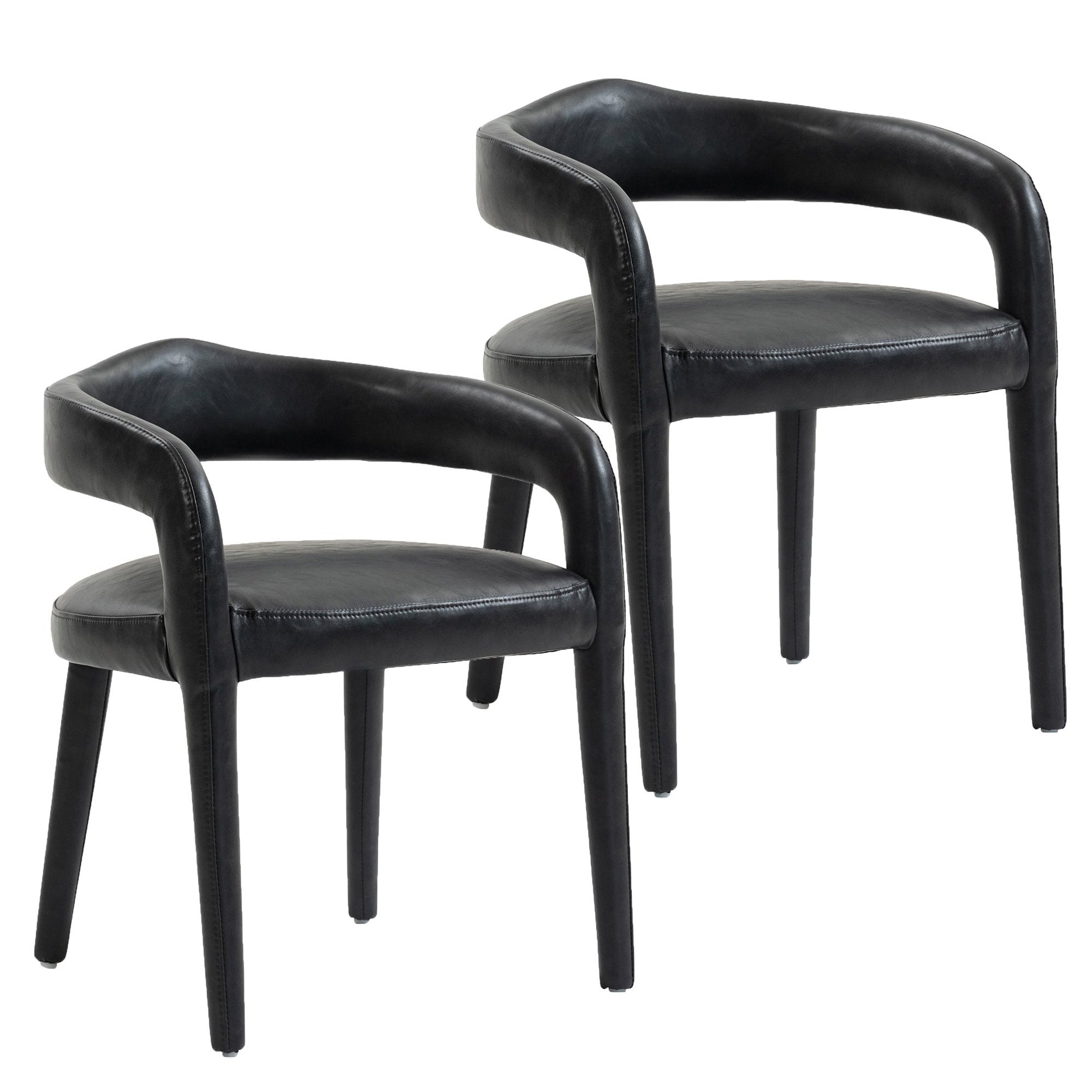 Dining Chairs Set of 2 | Caden Charcoal Leather - Your Bar Stools Canada