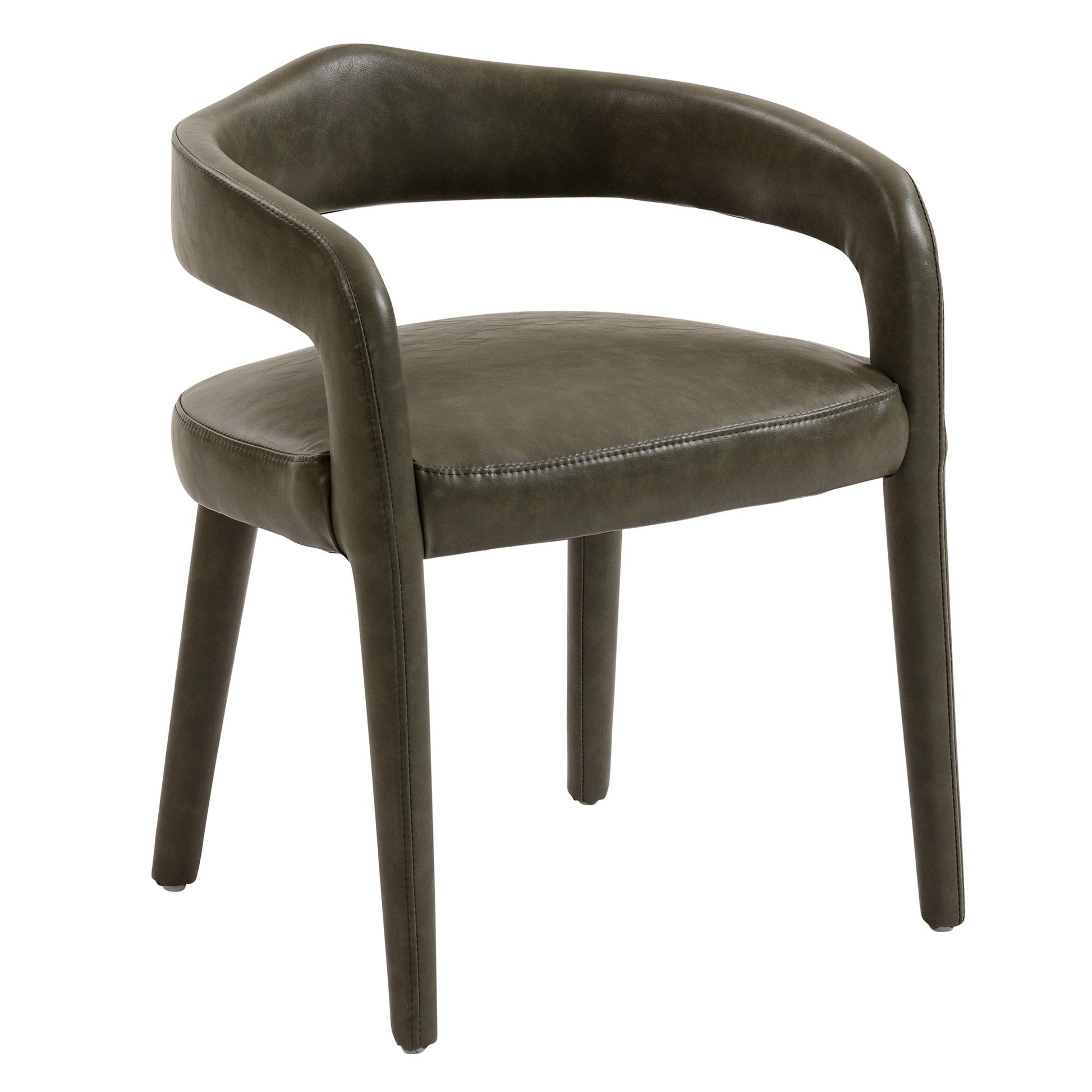 Dining Chairs Set of 2 | Caden Green Leather - Your Bar Stools Canada